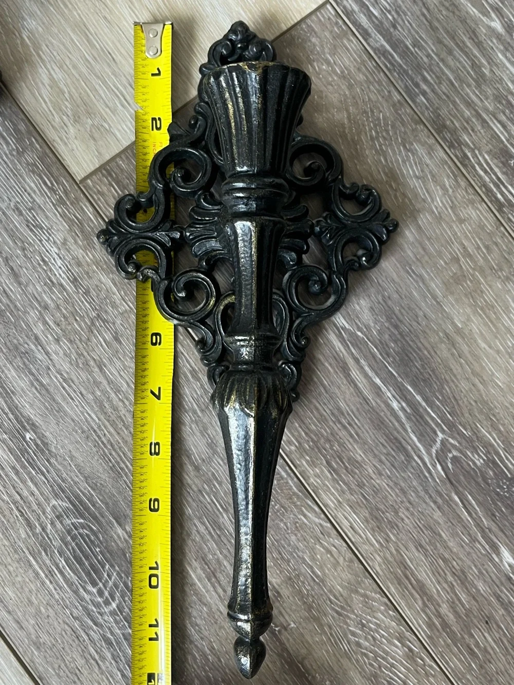 Antique-Style Black set of 2 metal Wall Sconces - Elegant  Candle Holders
